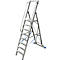 Trapladder, met groot platform, aluminium, met 8 treden