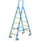 Trapladder, met wieltjes, 4 treden