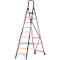 Trapladder, met wieltjes, 9 treden