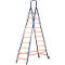 Trapladder Multicolour, dubbelzijdige toegang, 2x9 treden, 1 platform