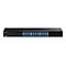 Schwarzer 24-Port Gigabit Switch von TRENDnet vor weißem Hintergrund.