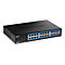 Schwarzer 24-Port Gigabit-Switch von Trendnet auf weißem Hintergrund.