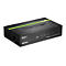 Schwarzer Trendnet Gigabit Switch TEG-S5g mit grünem Zierstreifen auf weißem Hintergrund.