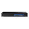 Schwarzer 8-Port 10G Netzwerk-Switch von TRENDnet vor weißem Hintergrund.