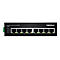 Schwarzer Ethernet-Switch von Trendnet. Beschriftung: Industrial Fast Ethernet Switch TI-E80. Acht Netzwerkanschlüsse und Kontrollleuchten.