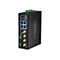 Schwarzer industrieller TRENDnet AC1200 Access Point TI-W100 mit Anschlüssen auf weißem Hintergrund.