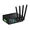 Schwarzer industrieller WLAN-Router von TRENDNET mit vier Antennen und LAN-Anschlüssen.