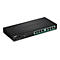 Schwarzer 8-Port PoE-Switch von Trendnet in Gehäuseoptik mit Netzwerkanschlüssen auf der Vorderseite.
