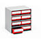 TRESTON onderdelenkastje 0830, 8 schuifladen, d 300 mm, rood