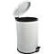 Treteimer MSV, rund, Volumen 20 l, rund, für den Innenbereich, mit Griff & herausnehmbarem Inneneimer, L 295 x B 295 x H 440 mm, Stahl & Kunststoff, weiss