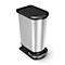 Treteimer Rotho duo PASO, 2x 25 l, oval, geruchsdicht, Kunststoff (BPA-frei), silber metallic