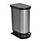 Treteimer Rotho mono PASO, 50 l, oval, Kunststoff, carbon metallic
