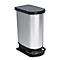 Treteimer Rotho mono PASO, 50 l, oval, Kunststoff, silber metallic