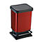 Treteimer Rotho PASO, 20 l, rechteckig, geruchsdicht, Kunststoff (BPA-frei), rot metallic