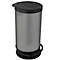 Treteimer Rotho PASO, 30 l, rund, Kunststoff, Carbon metallic