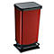 Treteimer Rotho PASO, 40 l, rechteckig, geruchsdicht, Kunststoff (BPA-frei), rot metallic