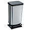 Treteimer Rotho PASO, 40 l, rechteckig, geruchsdicht, Kunststoff (BPA-frei), silber metallic