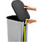 Treteimer Rotho Ribo, Volumen 35 l, mit Deckel und Inneneimer, L 400 x B 285 x H 513 mm, Recycling-Kunststoff, graphit