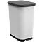 Treteimer Rotho Ribo, Volumen 35 l, mit Deckel und Inneneimer, L 400 x B 285 x H 513 mm, Recycling-Kunststoff, weiss