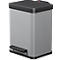 Tretmülleimer Hailo Öko Duo Plus M, 2 x 9 l, rechteckig, Stahlblech, hellgrau