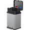 Tretmülleimer Hailo Öko Duo Plus M, 2 x 9 l, rechteckig, Stahlblech, hellgrau