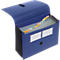 Trieur éventail FolderSys, 12 parties, format A4, avec fermeture velcro, bleu