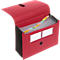 Trieur éventail FolderSys, 12 parties, format A4, avec fermeture velcro, rouge