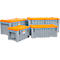 Trolley CEMO CEMbox 150, polyethyleen, 150 l, L 800 x B 600 x H 530 mm, stapelbaar, grijs/oranje