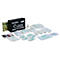 Trousse de premiers secours noire Leina-Werke pour voiture avec contenu médical étalé sur fond blanc.