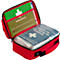 Trousse de secours Office plus, contenu conforme à la norme DIN 13 157, avec poche extérieure, y compris livre de premiers secours DIN A5 &amp; stylo, L 260 x P 100 x H 170 mm, nylon, rouge