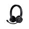 Schwarzes Trust Headset mit Mikrofonarm und gepolsterten Ohrmuscheln auf weißem Hintergrund.