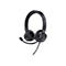 Schwarzes Trust Headset mit Mikrofonarm und Kabel vor weißem Hintergrund.