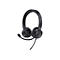Schwarzes Trust On-Ear-Headset mit Kopfbügel, Ohrmuscheln und schwenkbarem Mikrofonarm auf weißem Grund.
