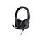 Schwarzes kabelgebundenes Trust-Headset mit Ohrpolstern und schwenkbarem Mikrofon vor weißem Hintergrund.