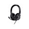 Schwarzes Headset mit Mikrofon und Aufdruck "Trust" am Bügel. Die Ohrmuscheln sind gepolstert, ein Kabel ist am Headset befestigt.