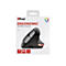 Schwarze, ergonomische Funkmaus. Auf der Verpackung steht: Trust, Ergonomische Wireless Maus Bayo.