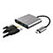 Grauer USB-C-Hub von Trust mit verschiedenen AnschlÃ¼ssen und Kabeln.