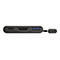 Dunkelgrauer USB-C-Hub mit HDMI, USB-A und USB-C-AnschlÃ¼ssen. Kabelsatz.
