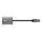 Grauer USB-C-Adapter von Trust mit schwarzem Kabel auf weißem Hintergrund.