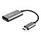 Grauer USB-C auf HDMI-Adapter von Trust mit schwarzem Kabel.