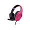 Rosa Gaming-Headset mit schwarzem Mikrofon und Polsterung vor weißem Hintergrund.