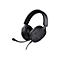 Schwarzes Gaming-Headset mit Bügel und abnehmbarem Mikrofon vor weißem Hintergrund.