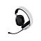 Weißes Gaming-Headset mit schwarzem Mikrofon und Ohrmuscheln vor weißem Hintergrund.