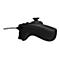 Vue détaillée d'une manette noire avec boutons, joystick et câble.