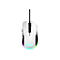 Weiße Gaming-Maus von Trust mit RGB-Beleuchtung vor weißem Hintergrund.