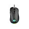 Schwarze Gaming-Maus mit RGB-Beleuchtung und GXT-Logo auf weißem Hintergrund.