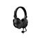 Schwarzes Trust Headset mit Mikrofon auf weißem Hintergrund.