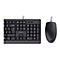 Schwarzes kabelgebundenes Trust-Tastaturset bestehend aus dem rechten Teil der Tastatur und einer Maus.