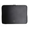Schwarze Laptoptasche mit ReiÃŸverschluss, kleines Logo unten.