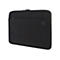 Schwarze Laptoptasche mit ReiÃŸverschluss und kleinem Logo.